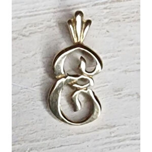 14K Gold Initial 'E' Pendant Necklace Charm